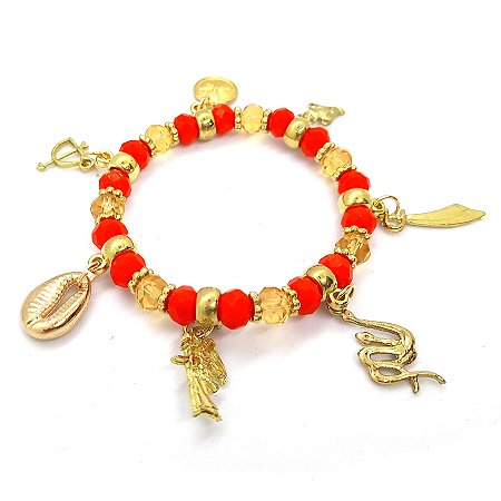 Pulseira Ewá Orixás Umbanda Candomblé Vermelha  Ajustável