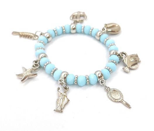 Pulseira Feminina de Iemanjá Rainha do Mar Orixá Ajustável