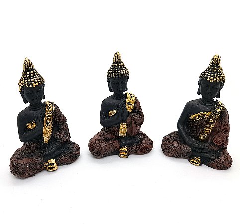 Trio de Buda da Sabedoria Tailandês 7cm Trio Buda Tailandês