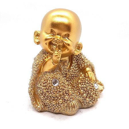 Buda Baby Mudinho Não Falo Dourando Brilhante Buda 9 cm