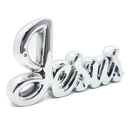 Palavra Jesus Prata de Mesa Decorativa Enfeite Detalhado 12