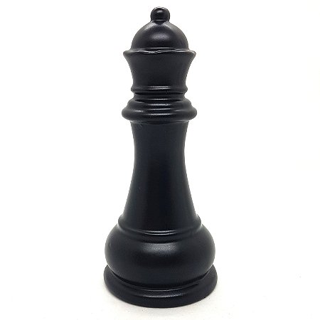 Enfeite Peça de Xadrez em Porcelana Preta Rainha 12cm