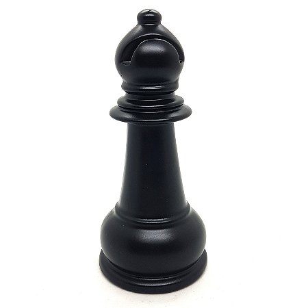 Enfeite Peça de Xadrez em Porcelana Preta Bispo 12cm