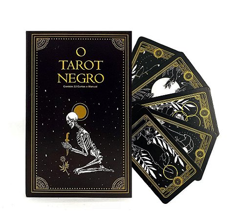 Baralho O Tarot Negro Caveira 22 Cartas Com Manual