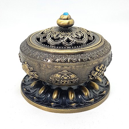 Turíbulo Incensário De Mesa Metal Riqueza Sofisticação 8cm