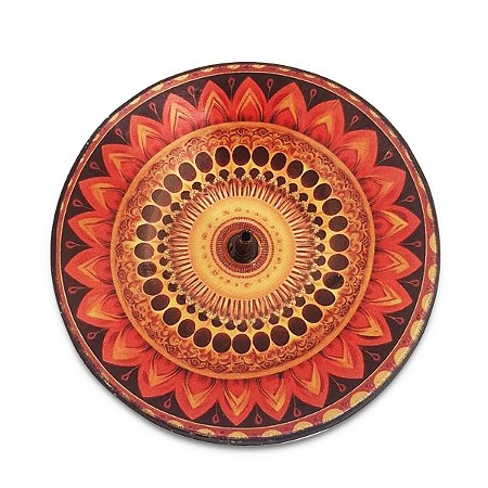 Incensário de Cerâmica Vareta Mandala Floral Espiritual 10cm