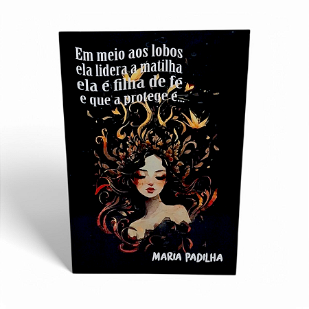 Placa Decorativa Maria Padilha Mdf com Fita DuplaFace 27 cm