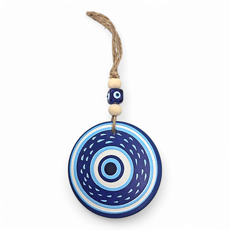 Móbile Olho Grego Azul Claro Afasta Mau Olhado 18 cm