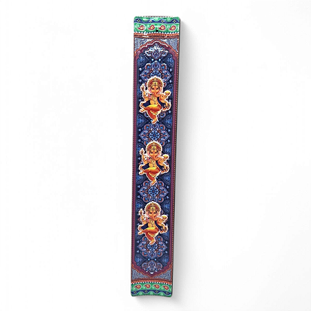 Incensário Vareta Resina Ganesha Colorido Brilhante 22 cm