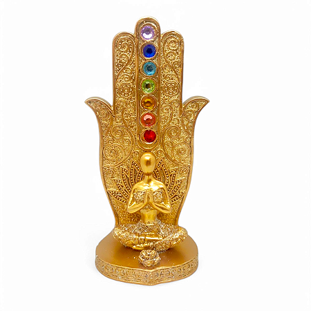 Incensário Yoga Sagrado na Torre dos 7 Chakras 15 cm