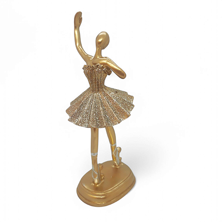 Bailarina Delicada Enfeite Decoração Brilhante Resina 20 cm