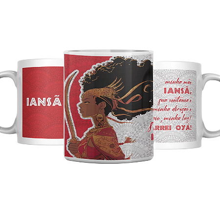 Caneca Iansã Coleção Orixás Umbanda Candomblé 325ml
