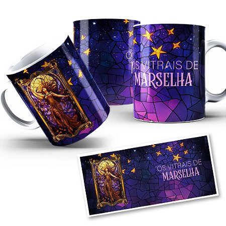 Caneca Os Vitrais de Marselha Detalhada e Vibrante 325ml
