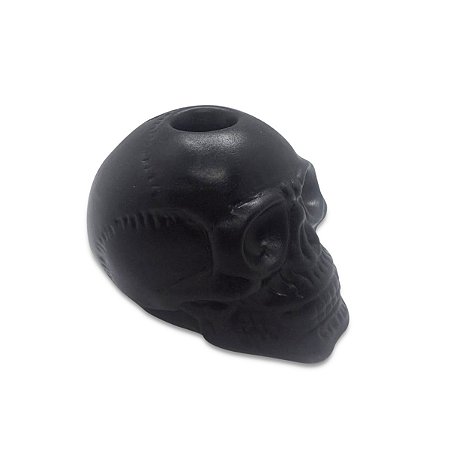 Porta Velas de Caveira Preta Detalhada Alta Qualidade 6 cm