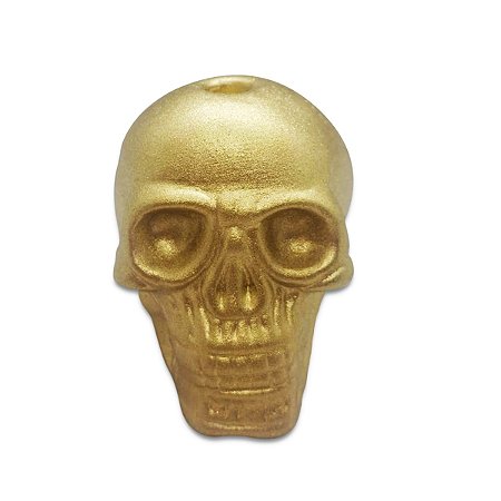 Porta Velas de Caveira Dourada Detalhada Alta Qualidade 6cm