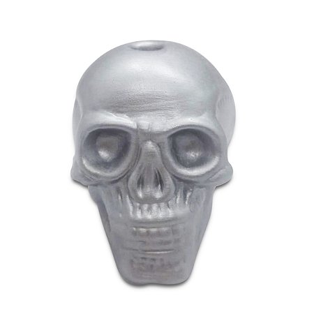 Porta Velas de Caveira Prata Detalhada Alta Qualidade 6 cm
