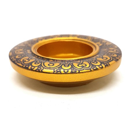 Castiçal Porta Velas Indiano em Resina Dourado Indian 8cm