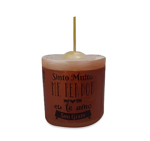 Vela 90g Frase Motivacional Perdão Te Amo Perfume Floral