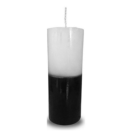 Vela de Obaluaê Preta e Branca Vela Votiva Preta e Branca