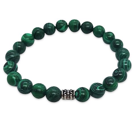 Pulseira  de Pedras Naturais Malaquita Verde
