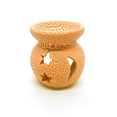 Rechô em Cerâmica Craquelada Luar Perfumado Laranja 7cm