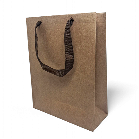 Sacola De Papel Kraft P Com Alça Prática Unidade 20 cm