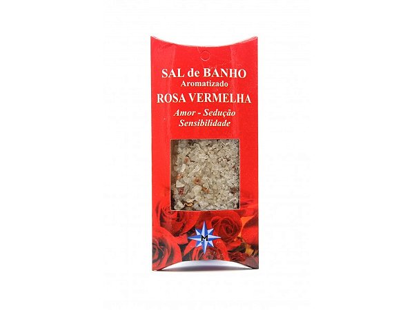 Sal de Banho Aromatizado Rosa Vermelha Atrair Amor Sedução
