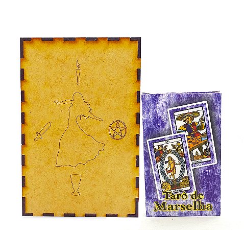 Tarô de Marselha 22 cartas com Porta Tarô Caixa Místico