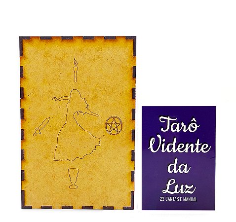 Tarô Vidente da Luz Marselha com Porta Tarô Místico Madeira