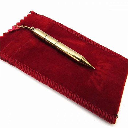 Pêndulo de Agulha de Metal Dourado 6 cm com Bolsa de Veludo