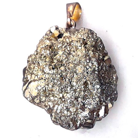 Pingente de Pirita Pedra da Riqueza Pedra Natural 2cm