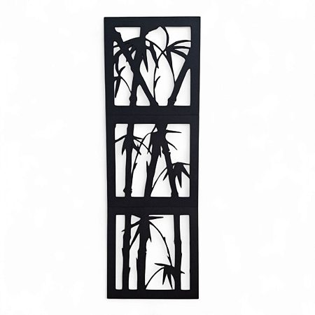 Placa Decorativa Bambu Prosperidade Total Mdf Cor Preto 19cm