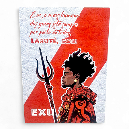 Placa Decorativa Exu Protege Caminhos Fita Dupla Face 27 cm