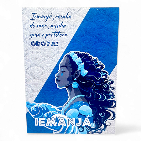 Placa Decorativa Iemanjá Rainha do Mar Fita Dupla Face 27 cm