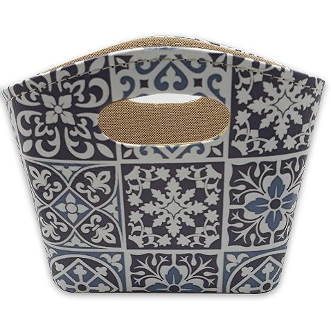 Porta Revista ou Cesto de Flores Bolsa Ladrilhos 20x16cm
