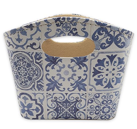 Porta Revista ou Cesto de Flores Bolsa Ladrilhos 20x16cm