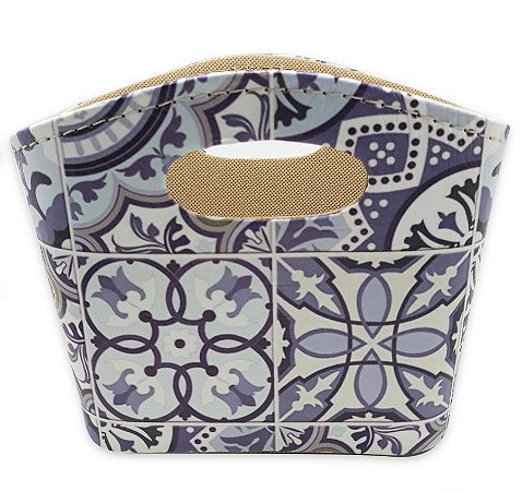 Porta Revista ou Cesto de Flores Bolsa Ladrilhos 20x16cm
