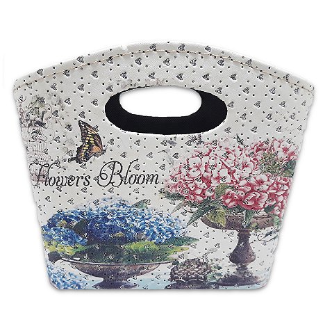 Porta Revista ou Cesto de Flores Formato Bolsa Floral