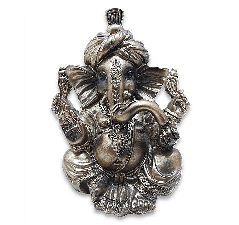 Linda Estátua de Ganesha Divindade do Sucesso Cobre 10 cm