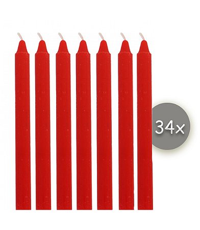 Maço 34 Velas Pomba Gira Exú Vermelha Vela Vermelha Umbanda