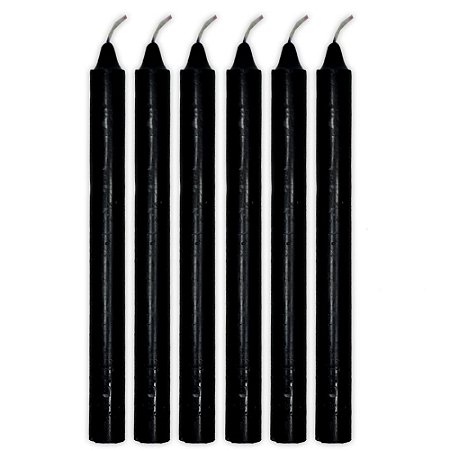Maço 6 Velas Obaluaê Preta Preto Velho Vela  Preta Umbanda