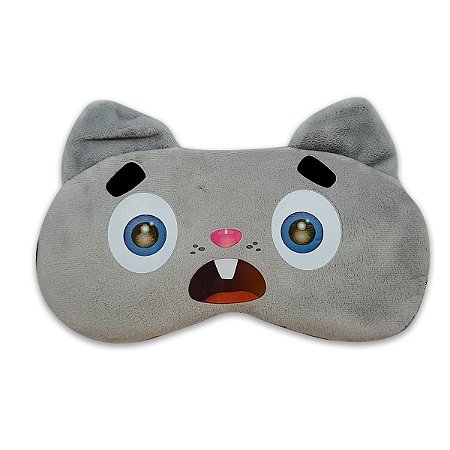 Máscara Para Dormir Gato Cinza Gel Térmico Reduz Olheiras