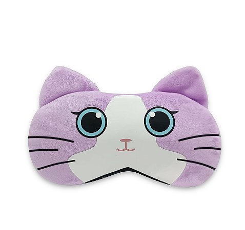 Máscara Para Dormir Gato Roxo Gel Térmico Reduz Olheiras