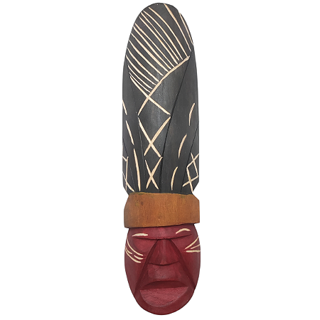 Máscara Sortida Carranca de Madeira Tribal Indígena 26 cm