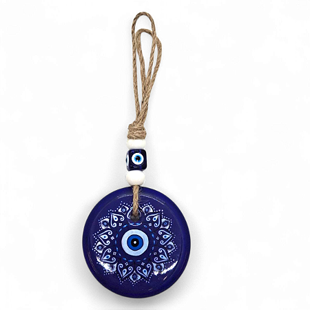 Móbile Olho Grego Mandala Floral  Afasta Mau Olhado 22 cm