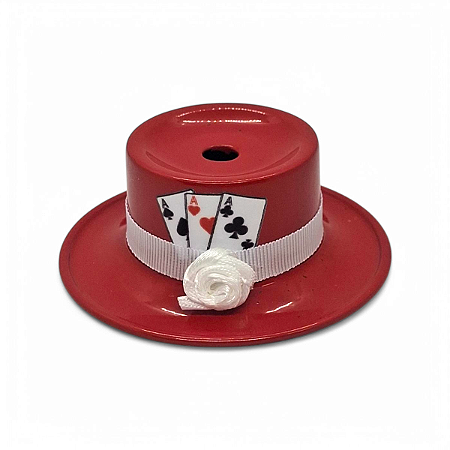 Ofertador Porta Cigarro Vermelho Malandras Cartola Metal 7cm