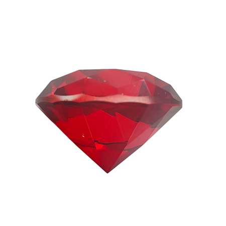 Jóia Diamante de Cristal Vermelho Detalhado Decoração 4 cm
