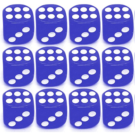 Kit 12 Dados Azul 6 Lados 14mm Orixá Umbanda Erê Iemanjá