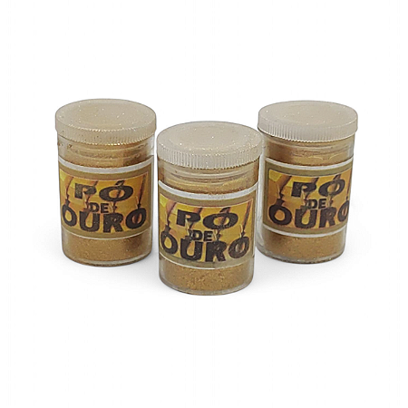 Kit 3 Pó de Ouro para Rituais Religiosos Proteção e Defesa