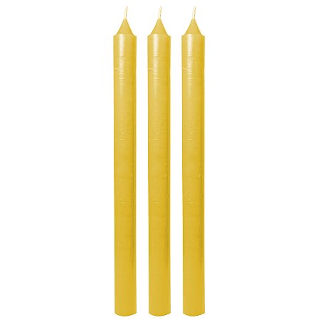 Kit 3 Vela Amarela Cigano Oxum Prosperidade 19cm 6 Horas